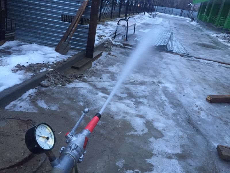 Испытания на водоотдачу наружного противопожарного водопровода Детского сада
